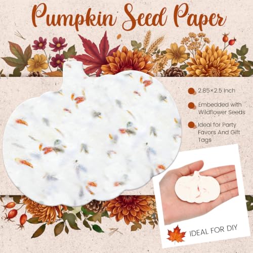 Dunzoom 100 Pcs Handmade Wildflower Seed Paper Tags,Pumpkin Shape - style: Pumpkin Shape