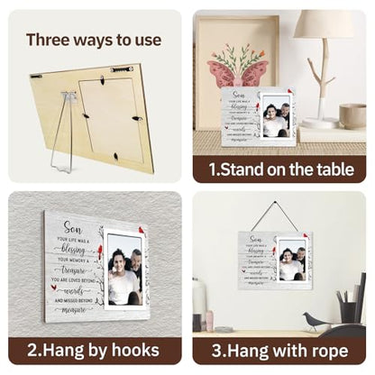 SteadStyle Memorial Gifts for Loss of Son, Memorial Picture Frames 10x8 In - style: Son