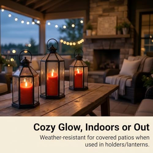 ANGELLOONG Red Candles, Flickering Flameless Candles with Remote - color: Red