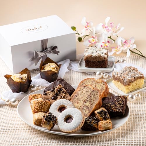 Dulcet Gourmet Bakery Gift Basket - Premium Freshly Baked Goods Assortment, Individually Wrapped Bakery Treats- Elegant Gift Box for Birthday, Sympathy, Corporate Gifts, & Any Other Occasion - color: Sympathy