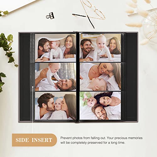 potricher Photo Album 4x6, 300 Pockets, Linen Cover, Green | Small Capacity 4x6 Picture Albums with Horizontal Pockets, 4x6 Photo Book for Family, Wedding, Baby, Anniversary - color: Green