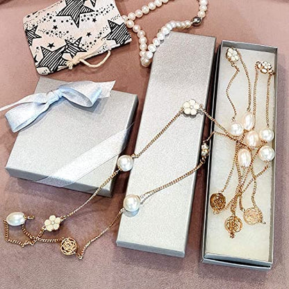 TheDisplayGuys 100 Cardboard Jewelry Gift Boxes with Inserts - Pearl Gray - color: Pearl Gray, size: 1 Count (Pack of 100)