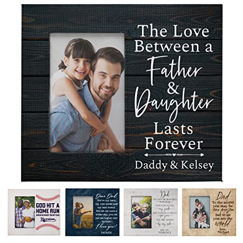 Personalized Dad Picture Frame | 6 Unique Designs w/ 2 Size Options 4x6, 5x7 | Dad Gifts from Daughter - Custom Fathers Day Photo Frame - Birthday Gifts for Dad - style: Design - 2