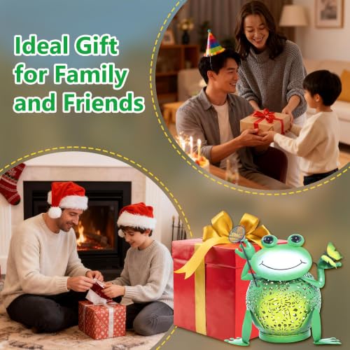 Solar Lantern Outdoor Lights, Cute Metal Solar Frog Lamp with Sound - size: Frog