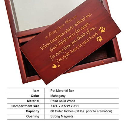 TJ.MOREE Dog Memorial Keepsake - Personalized Dog Urn Cremation Memorial Display Case - Letter from Heaven - color: Letter from Heaven