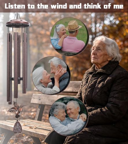 35" Memorial Wind Chimes for Outside, Sympathy Gifts for Loss of Loved One | Hummingbird Memorial Wind Chimes, Bereavement, Remembrance, Funeral Gift for Mother, Dad, Husband, Son & Sister