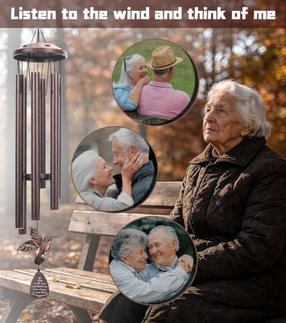 35" Memorial Wind Chimes for Outside, Sympathy Gifts for Loss of Loved One | Hummingbird Memorial Wind Chimes, Bereavement, Remembrance, Funeral Gift for Mother, Dad, Husband, Son & Sister