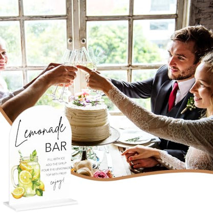 Lemonade Bar Sign for Wedding Baby Shower Reception Arch Acrylic Sign - color: Lemonade