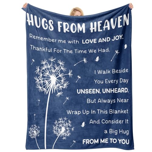 Sympathy Hug Blanket from Heaven,Sympathy Gifts for Loss of Loved One, Bereavement Emotional Support Gift, Memorial Blanket for Loss of Mom Dad Sister Husband Son Daughter, Blue 60'' x 50'' - color: Blue, size: Loved One
