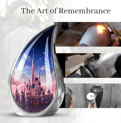 Dream Castle in The Sky - Cremation Urn for Adults - Small Urn 3 Inch | Pack of 4 - Cremation Urns for Human Ashes Adult Man & Female - Keepsake Urns for Ashes - Funeral Urn - Decorative Urn - size: Keepsake-4