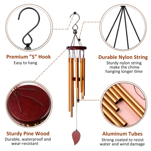 SuninYo Memorial Wind Chimes for Outside Outdoor Clearance,Sympathy Wind Chimes for Loss of Love One,Small Wind Chimes Gifts for Women/Mother,Garden Decor