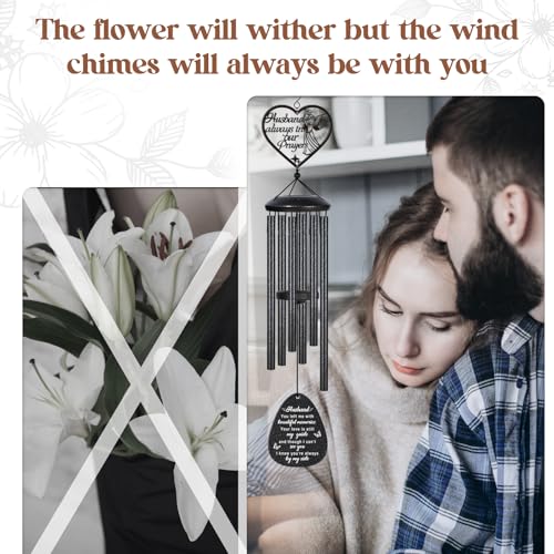 Memorial Gifts for Loss of Husband, Prayer Angel Sympathy Wind Chimes, Loss of Husband Sympathy Gift - A Gift to Express Condolence, Bereavement, Comfort, Remembrance and Healing