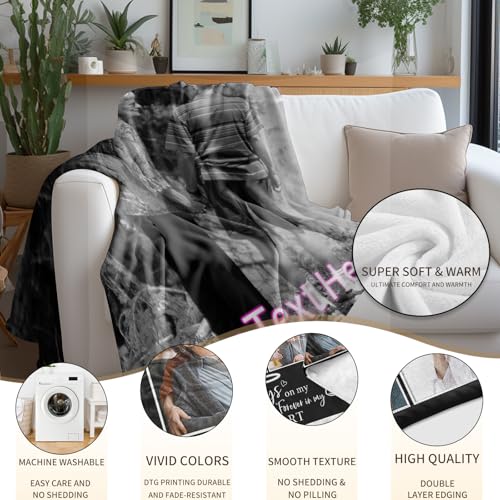 Arovene Ship Next Day, Custom Memorial Blanket with Photo - Printed in USA, A Hug from Heaven Blanket, Personalized Sympathy Gifts for Loss of Loved One Dad Mom Husband Wife Friend Dog Memorial Gifts - color: Style 03
