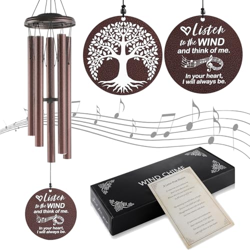 36 Inch Memorial Wind Chimes, Deep Tone Sympathy Wind Chime for Loss of Loved One, Outdoor Metal Wind Chimes for Garden Patio Porch Decor, Meaningful Gift for Mom Women Housewarming