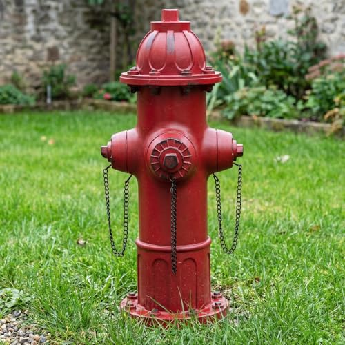13.5" Fire Hydrant for Dog to Pee On, Garden Statue Decor (Red) | Dog Potty Training Aid Creates A Designated Outdoor Pee Area with A Fun Fire Hydrant Design for Yards, Lawns, and Patios. - color: Deep Red Fire Hydrant