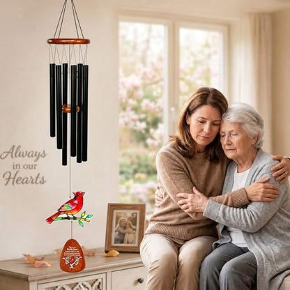 Cardinal Wind Chimes for Outside,Memorial Wind Chimes for Loss of Loved One | Sympathy Gifts for Loss of Mother/Father,Cardinal Gifts for Women