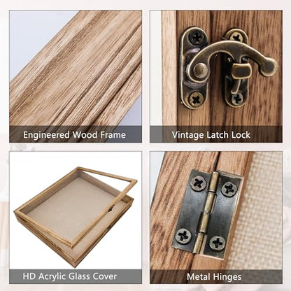 16x20 Shadow Box Frame in Wood Color with Linen Back - color: Wood, size: 16*20