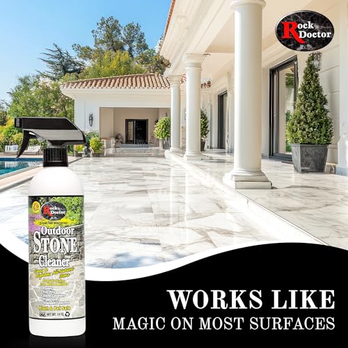 Rock Doctor Outdoor Stone Cleaner, Natural Cleaning Solution Removes Stains and Discoloration, Brightens Granite, Pavers, Fire Pits, and Concrete, Plant and Pet Safe, 24 oz Pack of 2