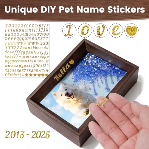 Dog Memorial Picture Frame 4x6, DIY Pet Memorial Gift for Loss of Dog or Cat with Paw Remembrance Ornament - You Left Paw Prints On Our Hearts Forever, Dogs Photo Frame Pet Sympathy Bereavement Gift