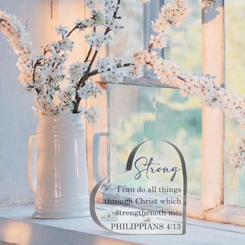 Christian Plaque Sign, Inspirational Religious Birthday Gifts, Bible Verse Gifts for Women, Christian Gifts for Family Sister Friend Mom, Faith Based Decorative Paperweight Accessories - style: Christian 03