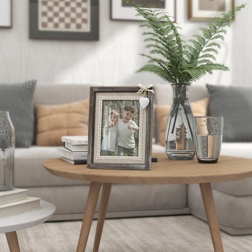 Sapowerntus 5x7 Rustic Picture Frames Wooden Farmhouse Heart Photo Frame - size: 5x7 in (single)