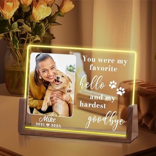 Custom Dog Memorial Night Light, Pet Sympathy Gifts for Dogs, Dog Memorial Gifts for Loss of Dog, Pet Memorial Gifts for Dogs, Dog Memorial Gift Acrylic Night Light, Pet Memorial Gifts for Cats - color: S9