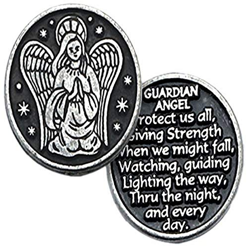 Cathedral Art Guardian Angel Pocket Token, 1-Inch, Pewter - style: Guardian Angel