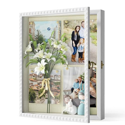 SZQINJI Shadow Box Frame 13x16 Deep Large Memory Box Display Cases, White - color: White, size: 13x16
