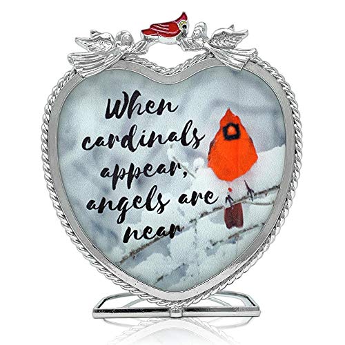 Cardinal Memorial Candle Holder – When Cardinals Appear Angels are Near – Bereavement Gift with Cardinal Winter Scene – Remembrance Décor for Loss of Loved One – Tea Light Holder – 4.75" H x 4" W