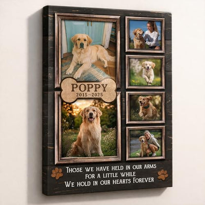 LOPHAW SHIPS NEXT DAY Personalized Dog Memorial Canvas Prints with Photo Name Date - Custom Pet Memorial Gifts for Dogs & Cats, Bereavement Remembrance Gifts, In Memory of Beloved Dog, Printed in USA