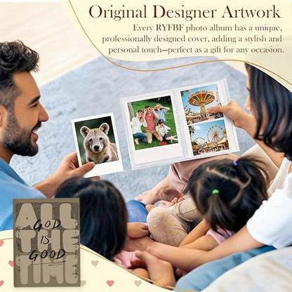 Christian Photo Album 4x6, Christian Gifts, God Is Good All the Time Bible Verse 18 Pockets Small Picture Memory Photo Album for Family Anniversary Travel Vacation - color: Bible God
