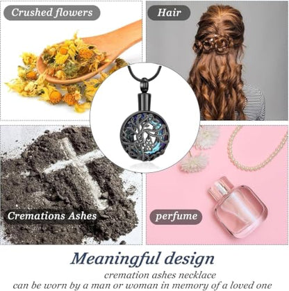 zeqingjw Pet Cremation Jewelry Tree of Life Urn Necklace for Ashes for Dog/Cat Funeral Ashes Keepsake Paw Print Urn Pendant Memorial Jewellery - color: Customize-Photo