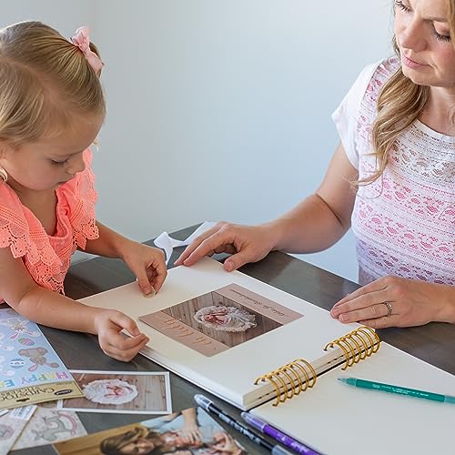 Never Ever Land Scrapbook Album – 12x10 Marble Scrap Book. Scrapbooking Supplies, Memory Book, Wedding Guest Book, Photo Album, Baby Shower Gifts, Valentines, Engagement Gifts, and Anniversary - color: Marble
