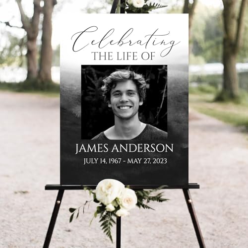 Celebration Of Life Welcome Sign, Memorial Poster, Celebration Of Life Poster With Picture, Funeral Welcome Sign, Obituary Memorial Sign - color: Version 13