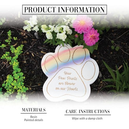 Pavilion Gift Company - Your Paw Prints are Forever On Our Hearts - 11" Pawprint Garden Memorial Stone Pet Cat Dog Bereavement in Memory Memorial Loss of Loved One Gift Animal Companion Present