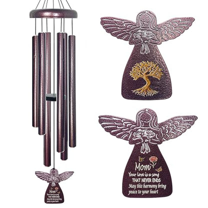 Gardening Gifts for Mom - 32" Angel Wind Chimes for Mothers Day Meaningful Moms Gift, Mama Gifts for Patios, Backyard, Lawn, Unique Birthday Gift for Mom from Daughter - size: F-Mothers Gift