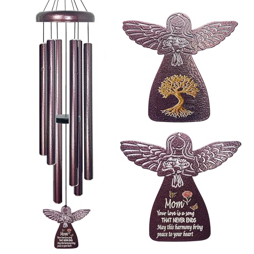 Gardening Gifts for Mom - 32" Angel Wind Chimes for Mothers Day Meaningful Moms Gift, Mama Gifts for Patios, Backyard, Lawn, Unique Birthday Gift for Mom from Daughter - size: F-Mothers Gift