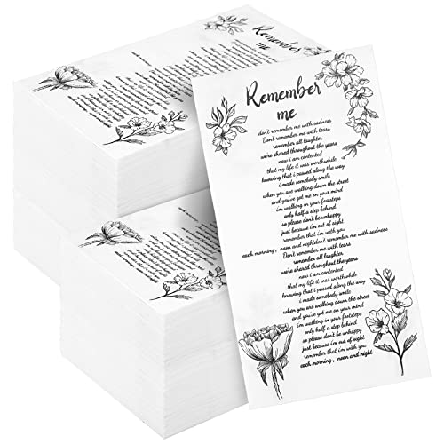 Crtiin 100 Pcs Funeral Theme Paper Napkins Paper Cocktail Napkins White Napkins Memorial Bereavement Gifts for Memorial Living Bereavement Father Grandparents Husband Gift Items(2 Layers)