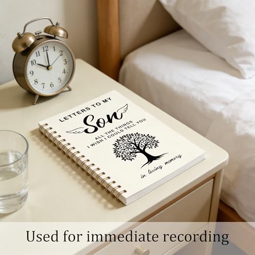 FTKBGHY Memorial Gifts for Loss of Son Grief Journal Notebook, Sympathy Notebooks Gifts for Loss of Loved One, Bereavement Sympathy Gift, Letters to My Son Journal, 5.5x8.3 Inch - color: Colour-3