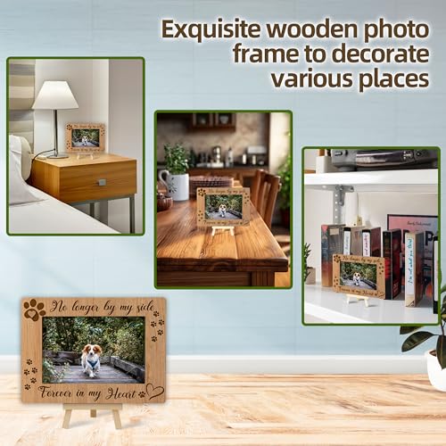 Picture Frames 4x6 | Dog Memorial Death Sympathy Gifts Wooden Picture Frame for Dog Lover, Pet Loss Sympathy Gift Desk Tabletop Shelf Decor (A17) - style: forever in my heart
