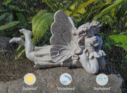 MeritMode Fairy Garden Figurines - Angel Statue with Butterfly - style: fairy Garden statue