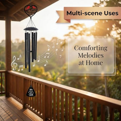 Cardinal Memorial Wind Chimes - Loss of Loved One Sympathy Gifts | Metal Windchime for Outdoor in Memory of Mother Father Grandparents Yard Patio Burial Decor Remembrance Bereavement Gift
