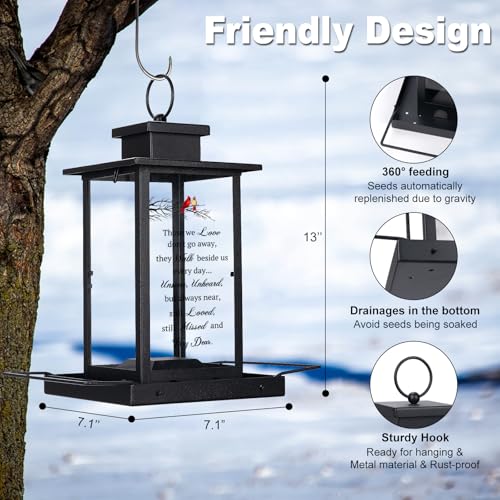 Memorial Cardinal Bird Feeder, Sympathy Gifts for Loss of Loved One | Bereavement Grief Gifts for Women Loss of Mom Mother Dad Father, Miscarriage Remembrance Funera, Pet Loss Sympathy Gift