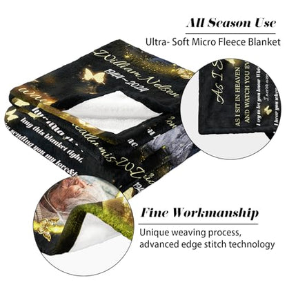 Vsmoedb Custom Memorial Blanket with Pictures for Loss of Loved One - color: Select02