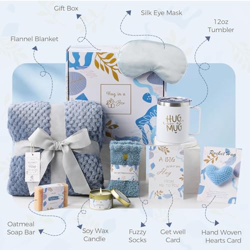 Get Well Gifts for Women Chemo Cancer Care Package Gift Baskets after Surgery Recovery Self Care Gifts Thinking of You Feel Better Set for Sick Friends Wellness Comfort Box Easter Basket Stuffers