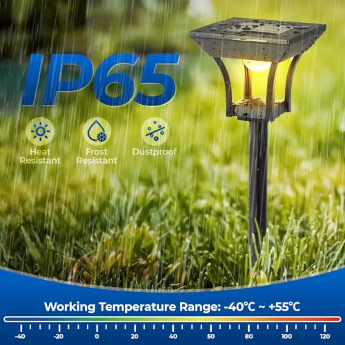 CINOTON RGBCW Solar Pathway Lights Outdoor, 3 Lighting Modes, 24 Pack | IP65 Waterproof, RGB, Warm White And Cool White, Auto On/Off, Solar Powered, Easy Installation for Garden, Walkway & Driveway - size: 24 Pack