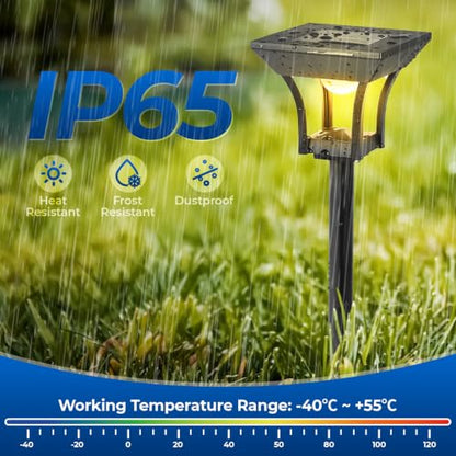 CINOTON RGBCW Solar Pathway Lights Outdoor, 3 Lighting Modes, 24 Pack | IP65 Waterproof, RGB, Warm White And Cool White, Auto On/Off, Solar Powered, Easy Installation for Garden, Walkway & Driveway - size: 24 Pack