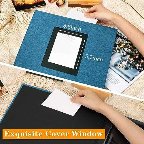 Photo Album 4x6 600 Photos Linen Large Capacity Fabric Cover Books Albums Wedding School Family Anniversary Baby Memory Engagement Travel Albums(Blue, 600 Pockets) (Pack of 2) - color: Blue, size: 600 Pockets (Pack of 2)