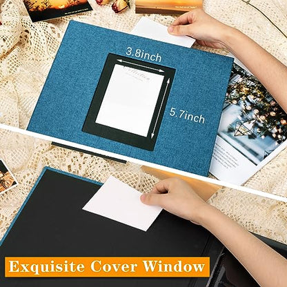 Photo Album 4x6 600 Photos Linen Large Capacity Fabric Cover Books Albums Wedding School Family Anniversary Baby Memory Engagement Travel Albums(Blue, 600 Pockets) (Pack of 2) - color: Blue, size: 600 Pockets (Pack of 2)