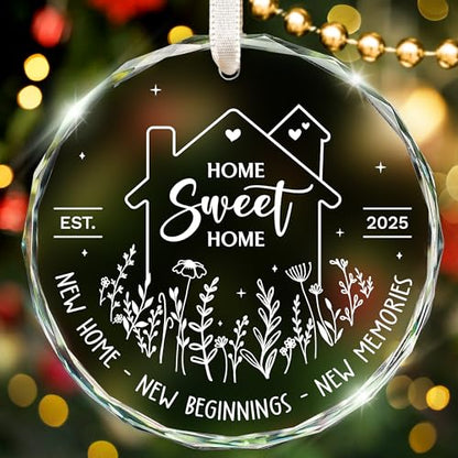 ZAGKOO New Home Ornament 2025, First House Ornament - New Home Gift Ideas - Best Housewarming Gifts 2025 - House Warming Gifts for Owners, Couples, Men, Women - Our First Christmas Glass Keepsake - color: Home Glass 2025